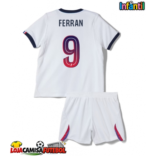 Camisa de Futebol Paris Saint-Germain Ferran Torres #9 Equipamento Secundário Infantil 2026-27 Manga Curta (+ Calças curtas)